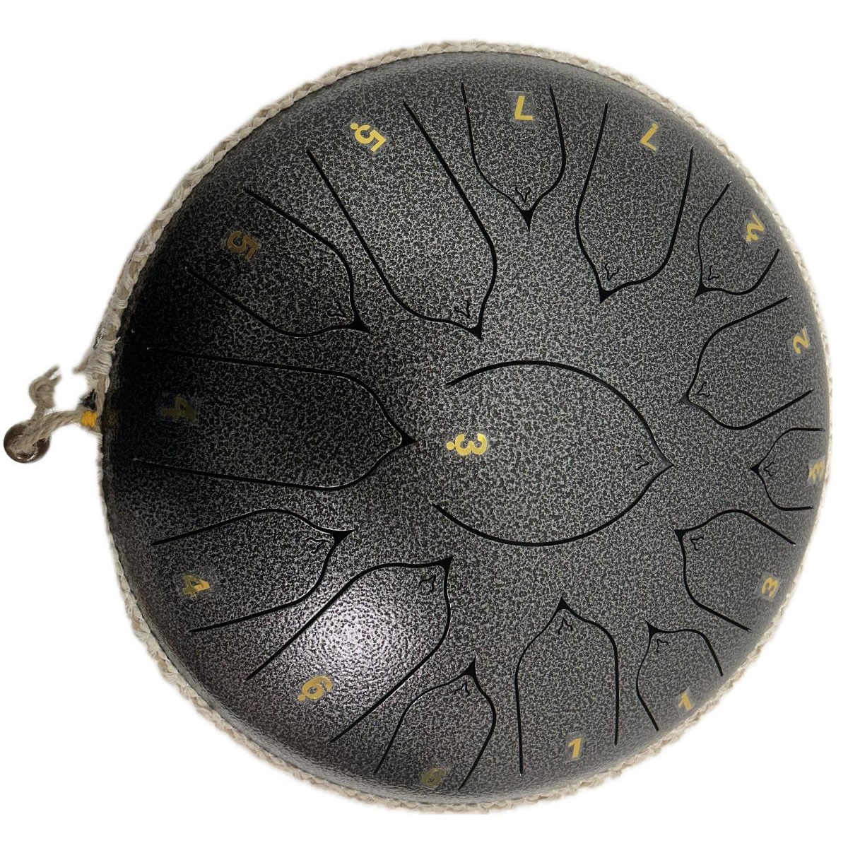 EXTREME STEEL TONGUE 15 TONI TAMBURO ARMONICO 32,5CM TANK DRUM 13″ NERO MARTELLATO