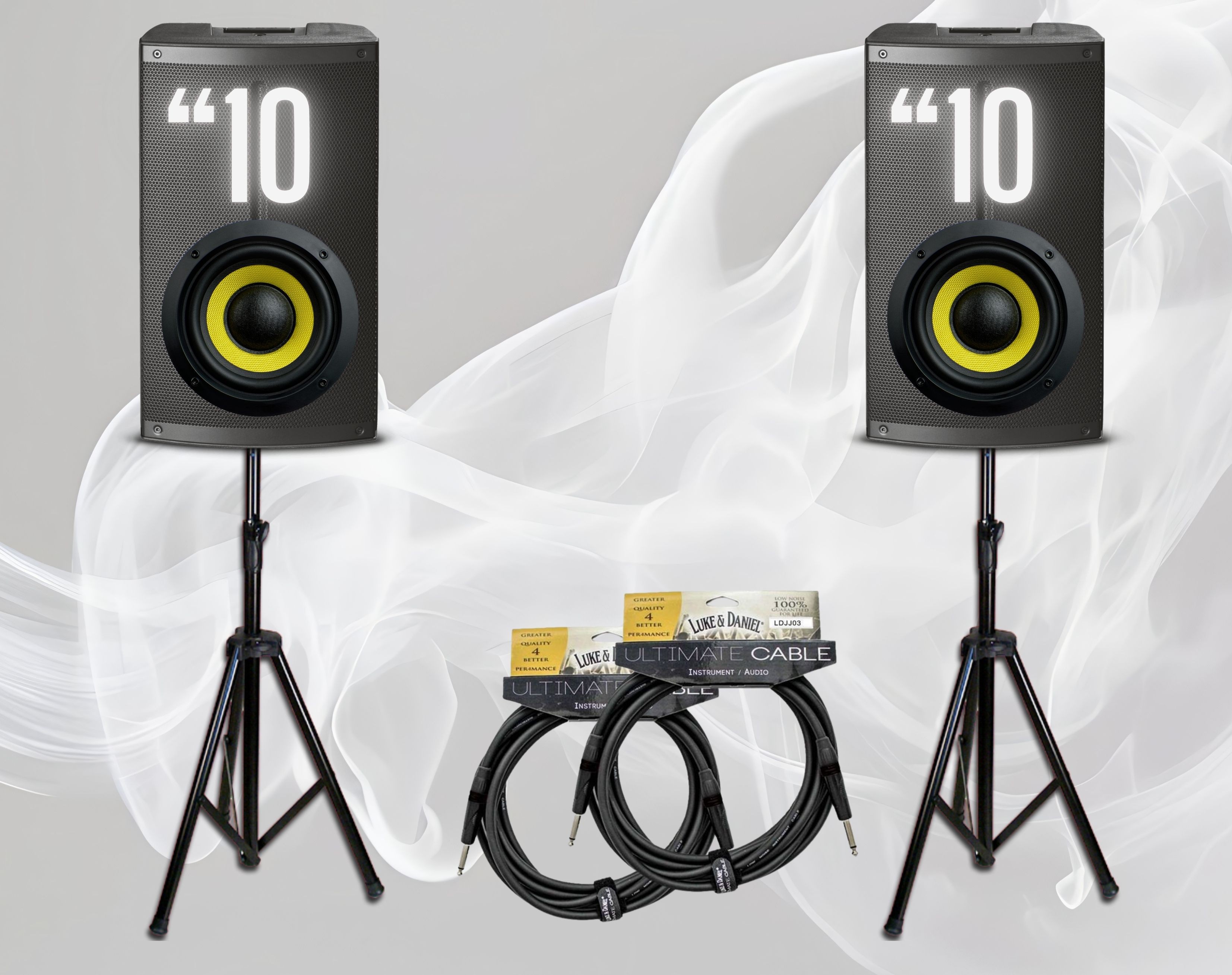 Noleggio 2 casse cono "10 - compresi di stativo, cavi