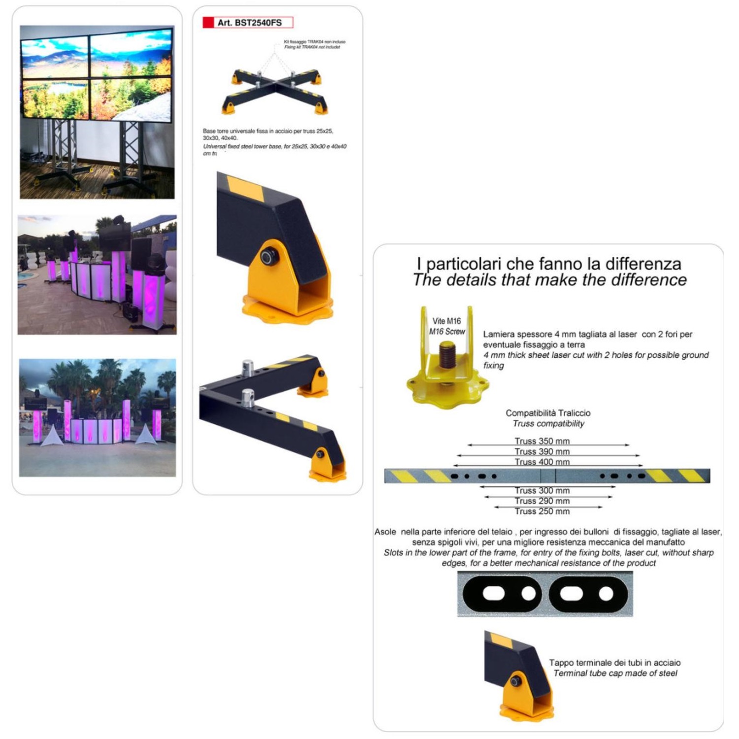 MD ITALY BST2540SM BASE SMONTABILE UNIVERSALE PER TRALICCI DA 25 A TRUSS 40 CM