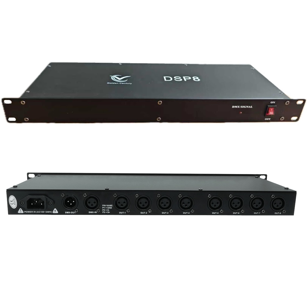 GOLDEN CENTURY DSP8 SPLITTER DMX 8 CANALI INGRESSI E USCITE XLR 3 PIN