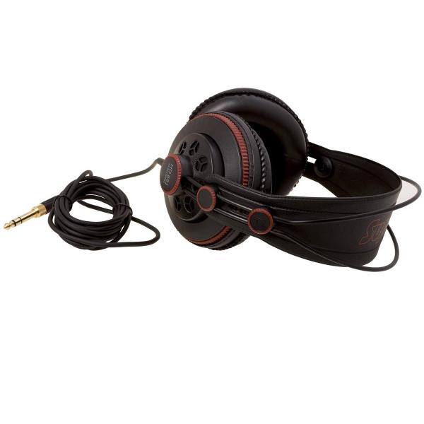 SUPERLUX HD-681 AIR CUFFIA DA STUDIO SEMIAPERTA CIRCUMAURALE DINAMICA NERA - ROSSA CON CUSCINETTI AD ARIA DI RICAMBIO