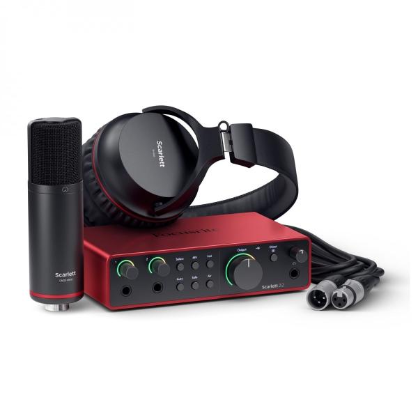 FOCUSRITE SCARLETT STUDIO PACK BUNDLE ( 4TH GEN ) SCARLETT 2I2 + MICROFONO CM25 MKIII + CUFFIA SH4500 + CAVO + SOFTWARE QUARTA G