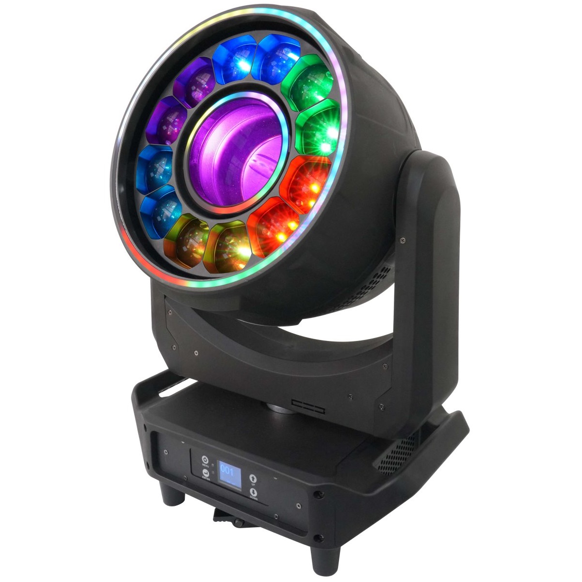 GOLDEN CENTURY MH78 TESTA MOBILE BIG BEE EYES 12 X 40W RGBW + 200W LED BIANCO IN BUNDLE 2 IN 1 FLIGHT CASE