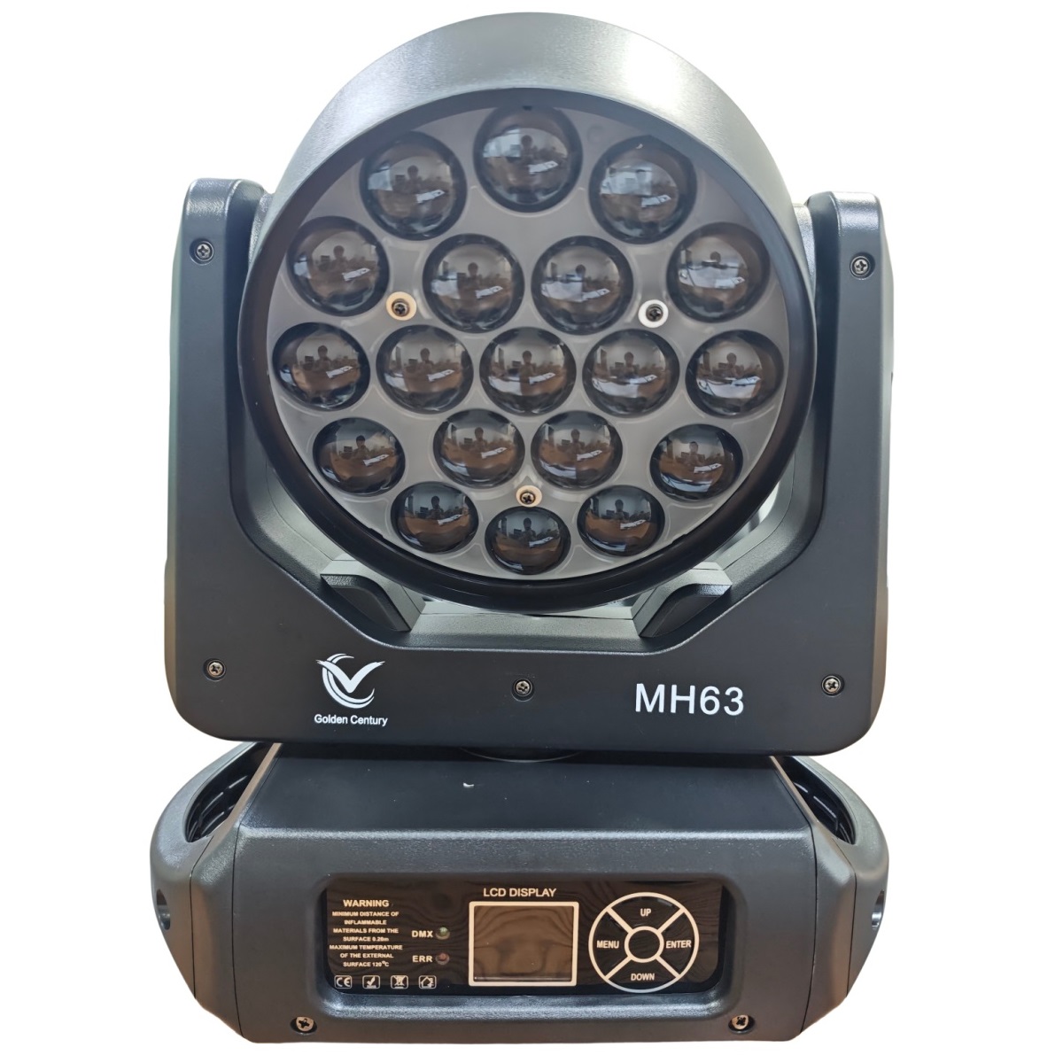 GOLDEN CENTURY MH63 TESTA MOBILE BEE EYES 19 X 15W RGBW IN BUNDLE 2 IN 1 FLIGHT CASE