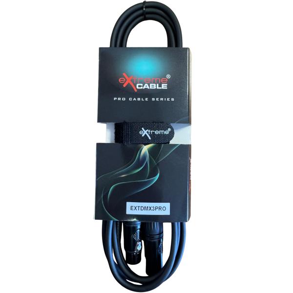 EXTREME CAVO DMX PROFESSIONALE 110OHM CONNETTORI ALTA QUALITA XLR 3 POLI 3 METRI