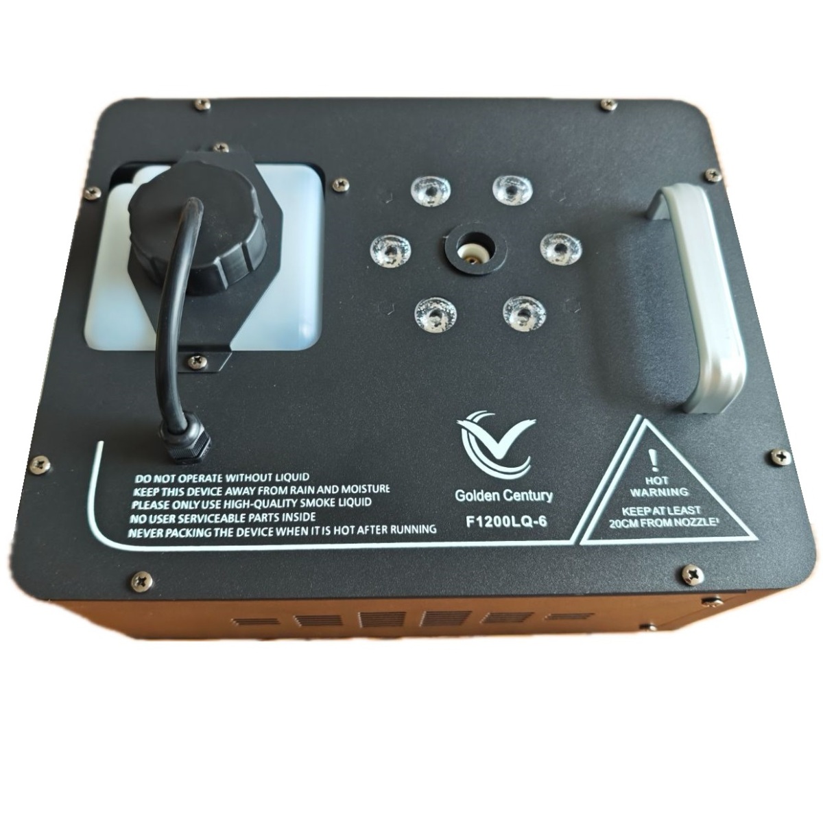 GOLDEN CENTURY F1200LQ-6 MACCHINA DEL FUMO 1200 WATT DMX 6 LED RGB 3 WATT GETTO VERTICALE TIPO GEYSER CO2