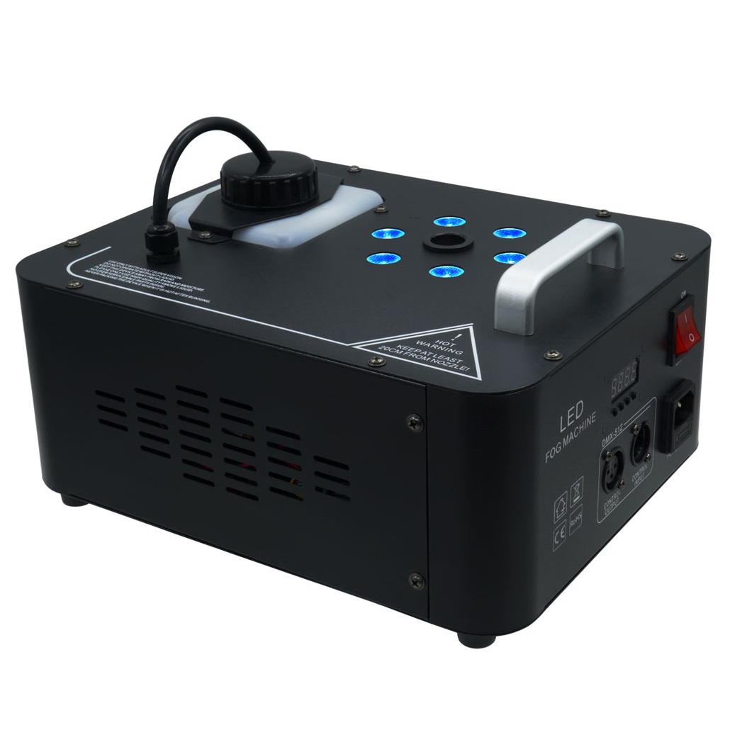 GOLDEN CENTURY F1200LQ-6 MACCHINA DEL FUMO 1200 WATT DMX 6 LED RGB 3 WATT GETTO VERTICALE TIPO GEYSER CO2