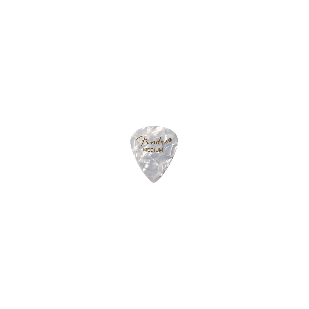 Fender Premium Celluloid 351 Shape Picks, Medium, White Moto, 144-Pack