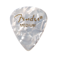 Fender Premium Celluloid 351 Shape Picks, Medium, White Moto, 144-Pack