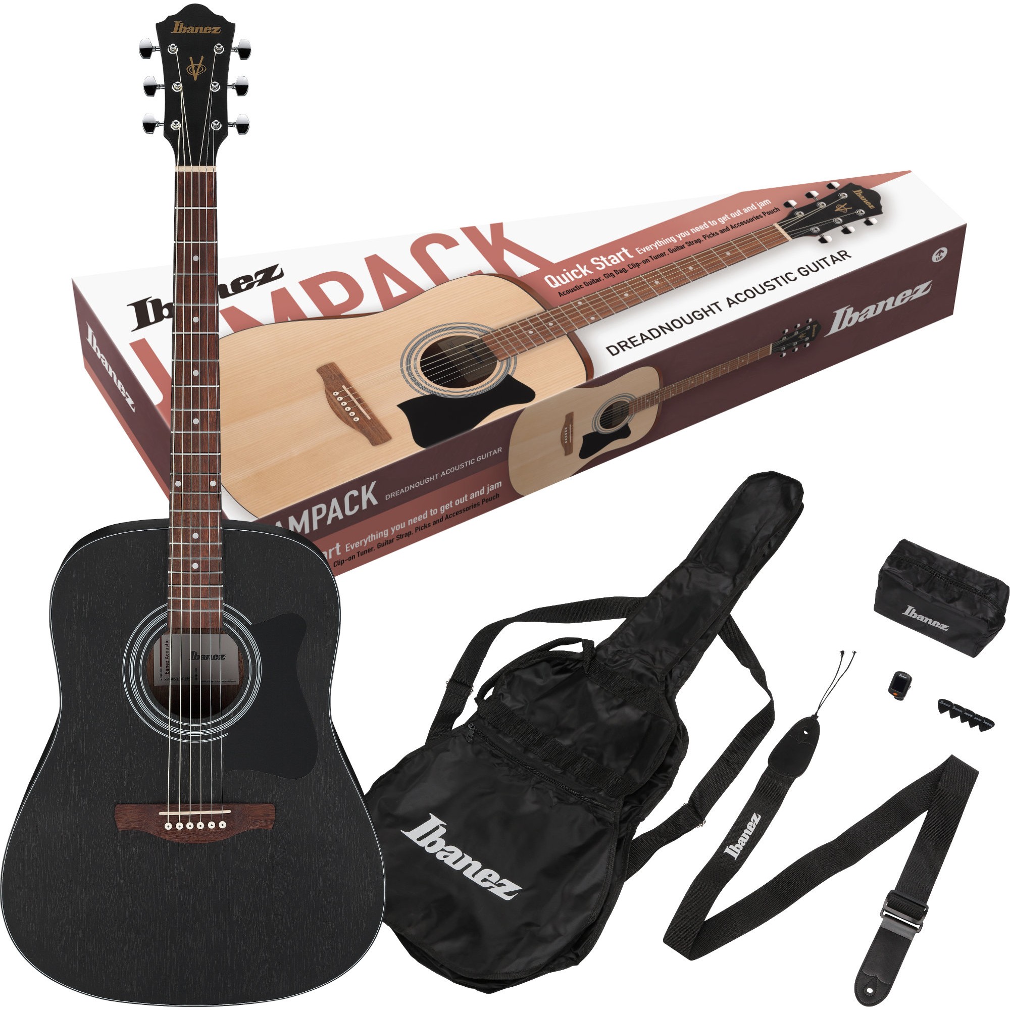 IBANEZ V54NJP-WK Jam Pack - PACK CHITARRA ACUSTICA CON BORSA, TRACOLLA E ACCESSORI