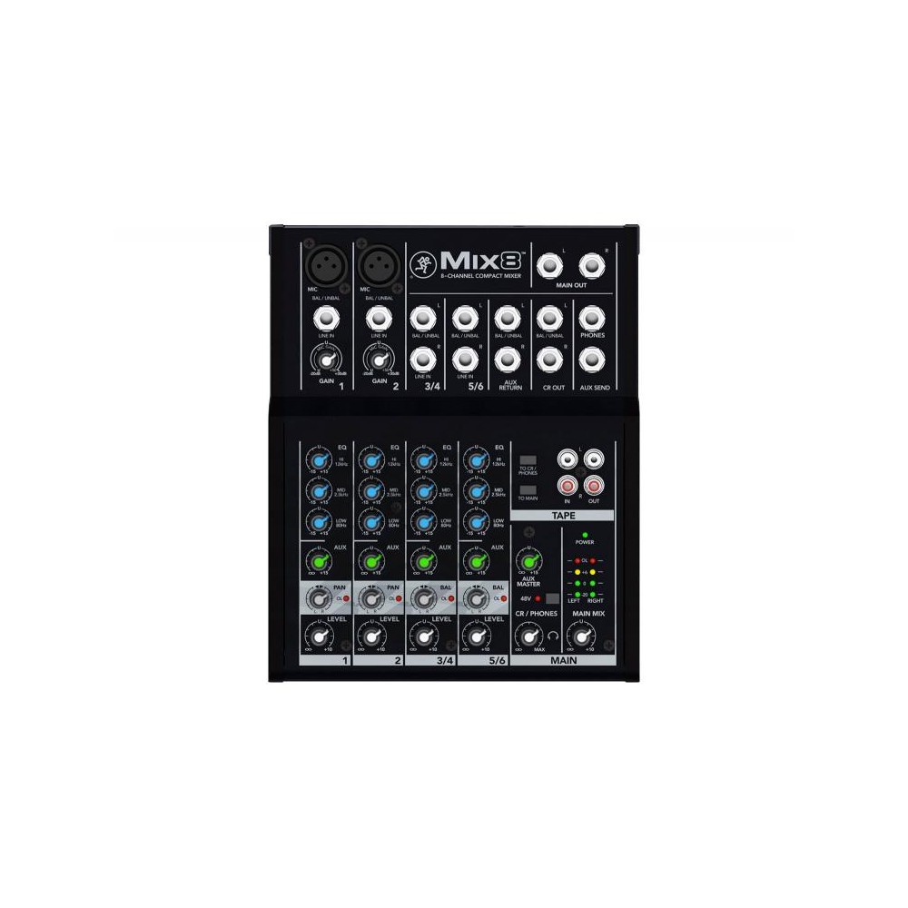 MACKIE Mix8 - MACKIE MIXER COMPATTO 6 INPUT CON 2 PREAMPLIFICATORI MICROFONICI