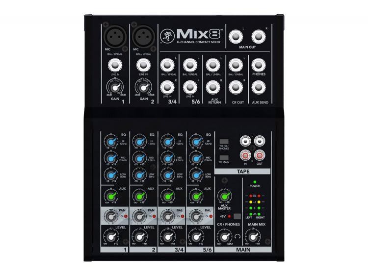 MACKIE Mix8 - MACKIE MIXER COMPATTO 6 INPUT CON 2 PREAMPLIFICATORI MICROFONICI