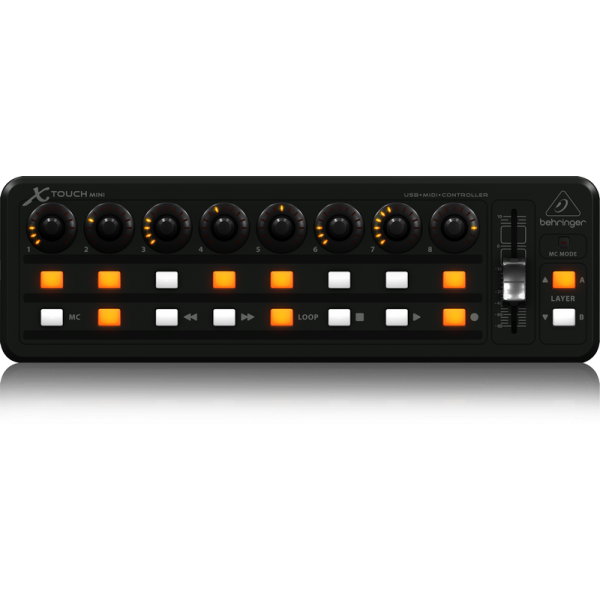 Behringer  X-TOUCH MINI -  MINI CONTROLLER USB PC MAC COMPATTO UNIVERSALE 16 TASTI 8 CONTROLLI LED