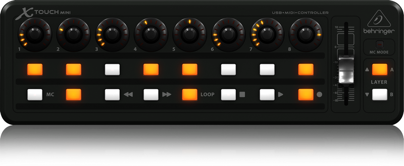 Behringer  X-TOUCH MINI -  MINI CONTROLLER USB PC MAC COMPATTO UNIVERSALE 16 TASTI 8 CONTROLLI LED