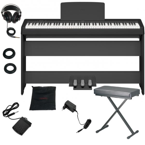 YAMAHA P145BT SUPERLUX BUNDLE PIANOFORTE MOBILE STAND L100 PEDALIERA LP5A LEGGIO PEDALE CUFFIA HD681AIR