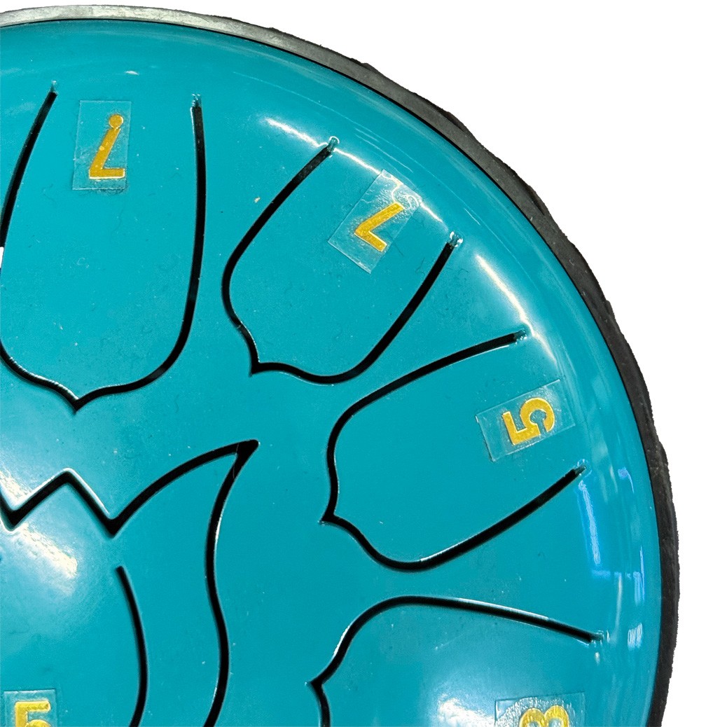 EXTREME STEEL TONGUE DRUM 11 TONI TAMBURO ARMONICO 16,5 CM TANK DRUM 6,5″ AZZURRO