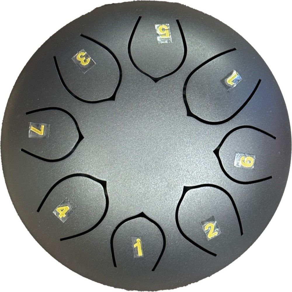 EXTREME STEEL TONGUE 8 TONI TAMBURO ARMONICO 15,5CM TANK DRUM 6″ NERO MARTELLATO