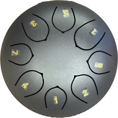 EXTREME STEEL TONGUE 8 TONI TAMBURO ARMONICO 15,5CM TANK DRUM 6″ NERO MARTELLATO