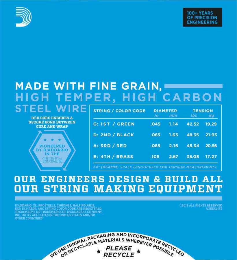 D'ADDARIO D' ADDARIO EXL165 CORDE PER BASSO 45-105