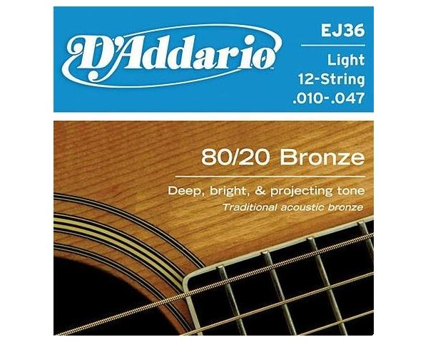 D'ADDARIO EJ36 CORDE CHITARRA ACUSTICA 10-47