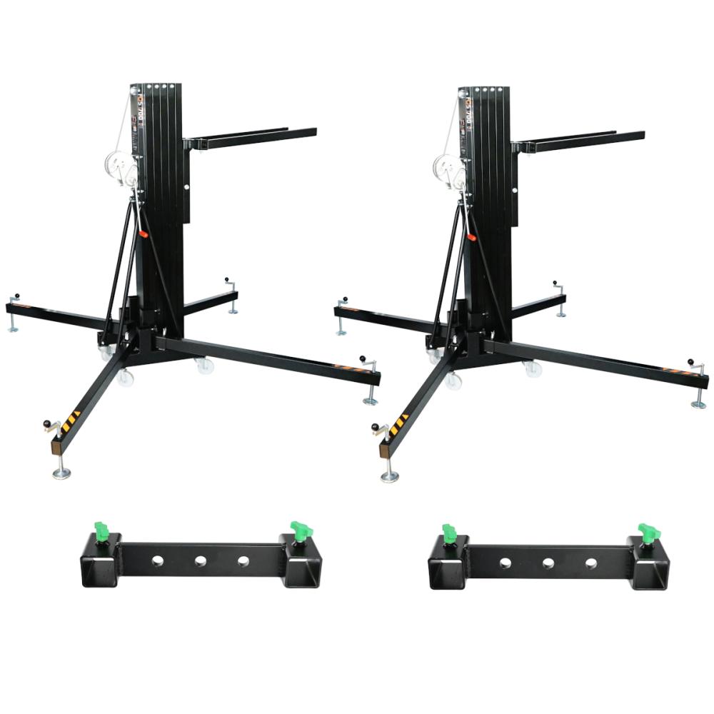 FOS TECHNOLOGIES TOWER 700 COPPIA ELEVATORI A CARICO FRONTALE 270KG 6 65 METRI + 2 ACCESSORI LINE ARRAY