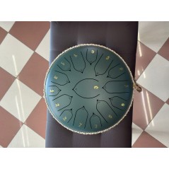 EXTREME STEEL TONGUE 15 TONI TAMBURO ARMONICO 32,5CM TANK DRUM 13″ COLOR VERDE OPACO