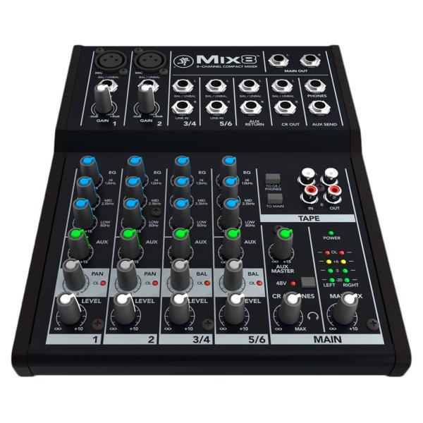 MACKIE MIX8 MIXER COMPATTO 6 INPUT 2 CANALI MICROFONICO + 2 CANALI STEREO JACK