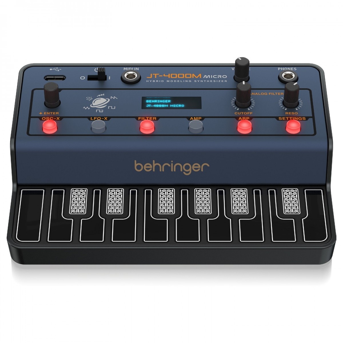 BEHRINGER JT-4000M MICRO SINTETIZZATORE 4 VOCI MIDI 2 OSCILLATORI 16 TASTI DINAMICI