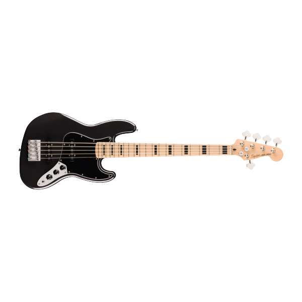 Squier Affinity Series Active Jazz Bass V, Maple Fingerboard, Black Pickguard, Black Metallic