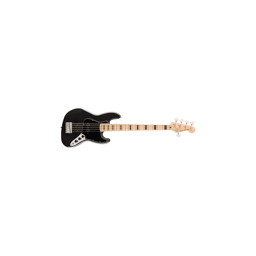 Squier Affinity Series Active Jazz Bass V, Maple Fingerboard, Black Pickguard, Black Metallic