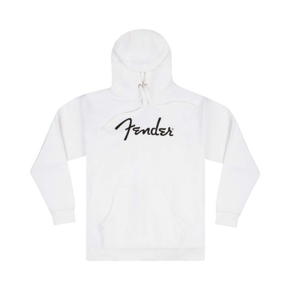 Fender Spaghetti Logo Hoodie, Olympic White, M - FELPA FENDER LOGO SPAGHETTI