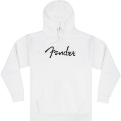 Fender Spaghetti Logo Hoodie, Olympic White, M - FELPA FENDER LOGO SPAGHETTI