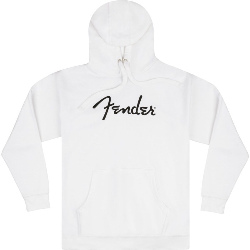 Fender Spaghetti Logo Hoodie, Olympic White, M - FELPA FENDER LOGO SPAGHETTI