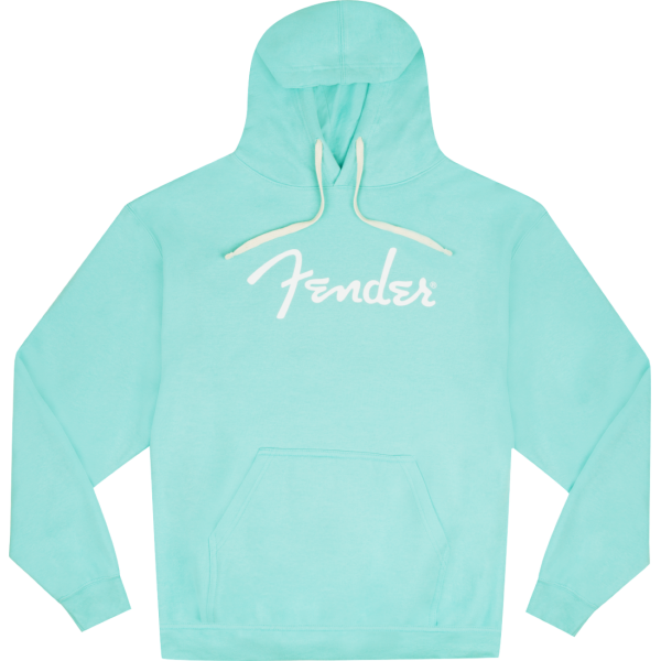 Fender Spaghetti Logo Hoodie, Daphne Blue, S - FELPA FENDER LOGO SPAGHETTI