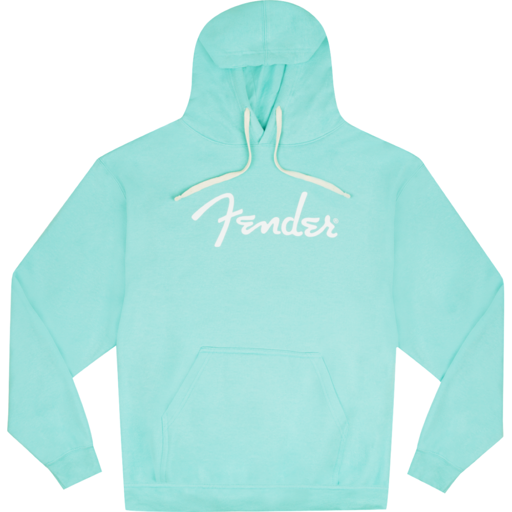 Fender Spaghetti Logo Hoodie, Daphne Blue, S - FELPA FENDER LOGO SPAGHETTI