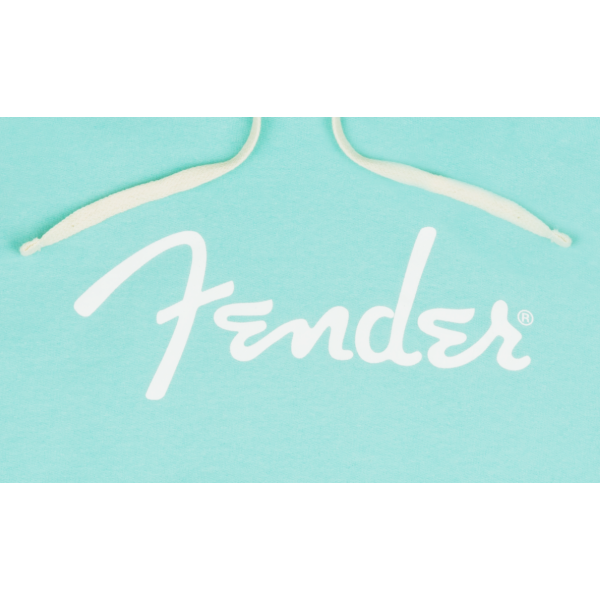 Fender Spaghetti Logo Hoodie, Daphne Blue, S - FELPA FENDER LOGO SPAGHETTI