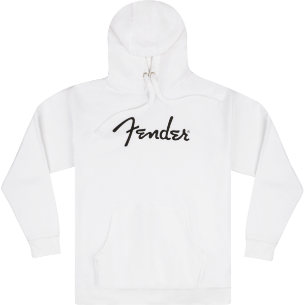 Fender Spaghetti Logo Hoodie, Olympic White, S - FELPA FENDER LOGO SPAGHETTI