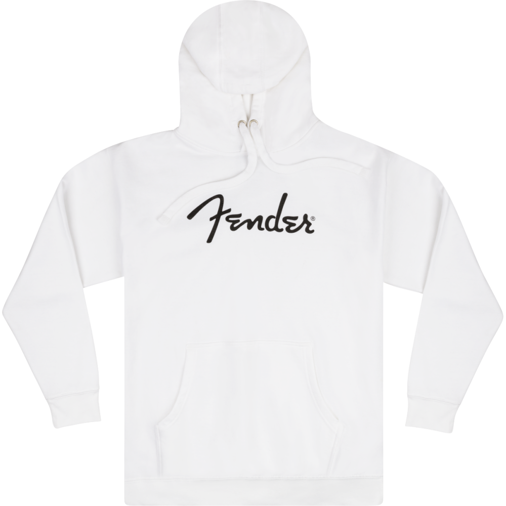 Fender Spaghetti Logo Hoodie, Olympic White, S - FELPA FENDER LOGO SPAGHETTI