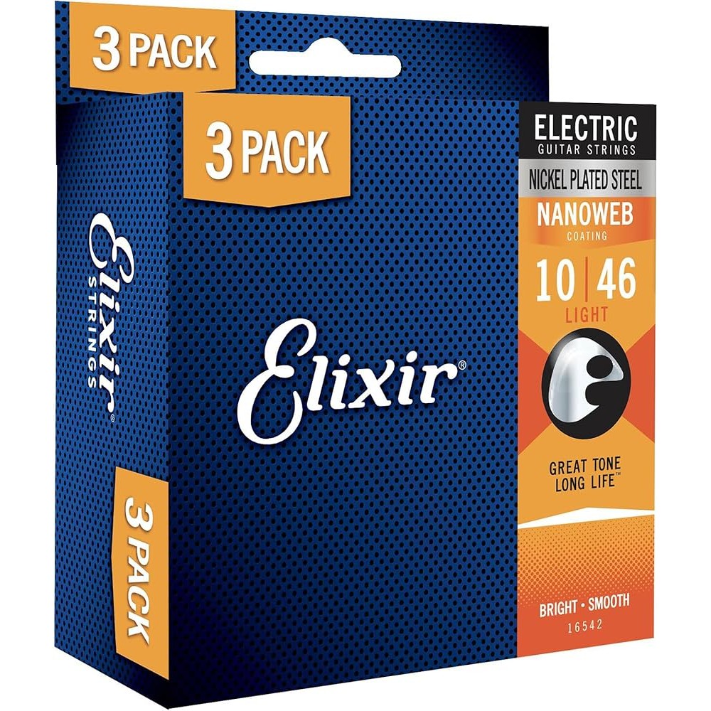 ELIXIR 3X PACK 16567 ELECTR NICKEL PLATED STEEL NANOWEB