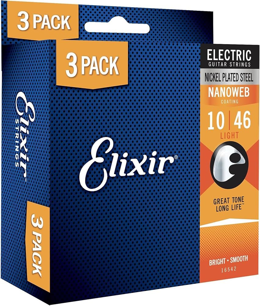 ELIXIR 3X PACK 16567 ELECTR NICKEL PLATED STEEL NANOWEB