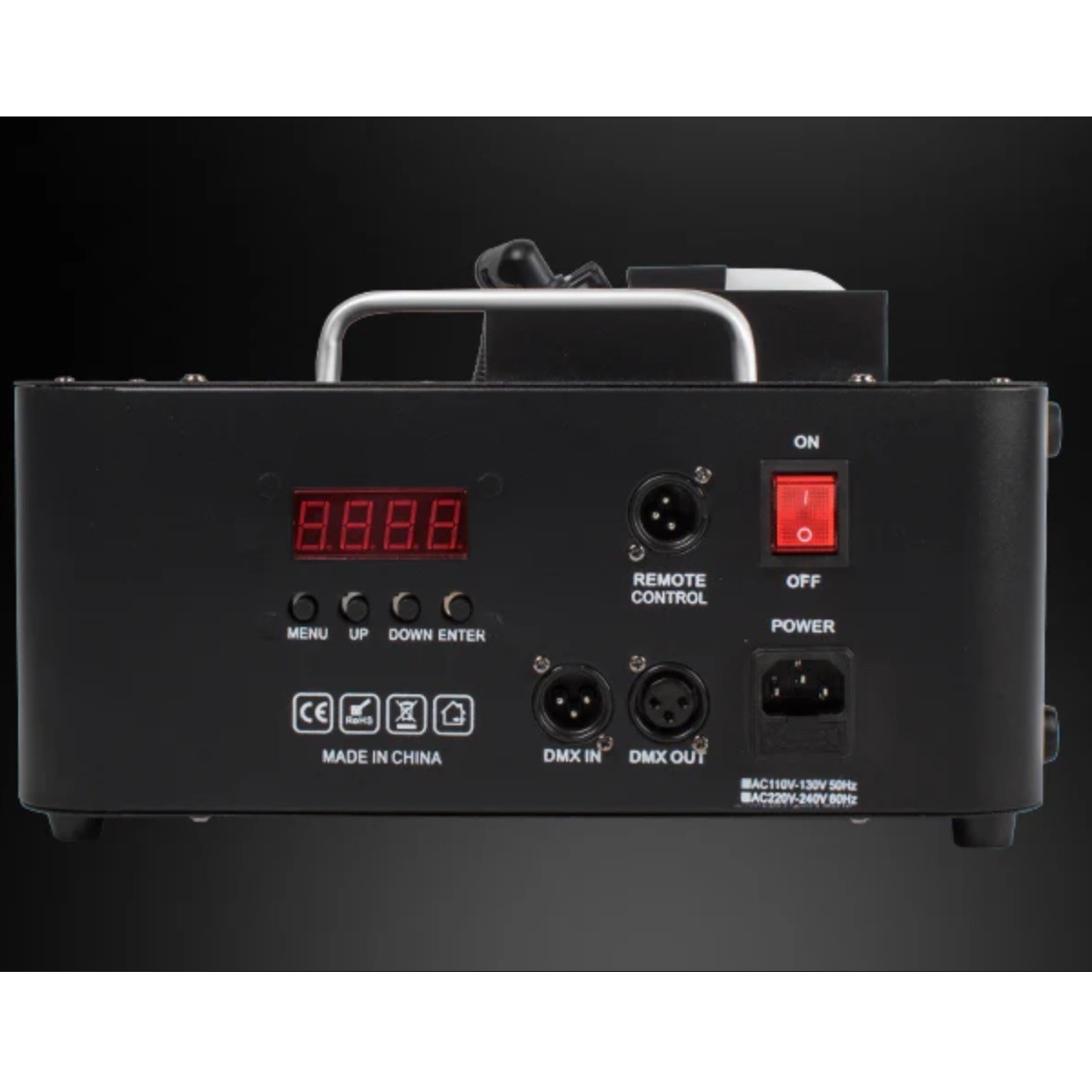 SHEHDS MACCHINA DEL FUMO GETTO VERTICALE 1500W DMX GEYSER LED RGB 24X9W