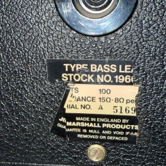 CASSA E TESTATA MARSHALL ARTISTE MADE IN INGLAND NUMERO SERIALE: 8358F