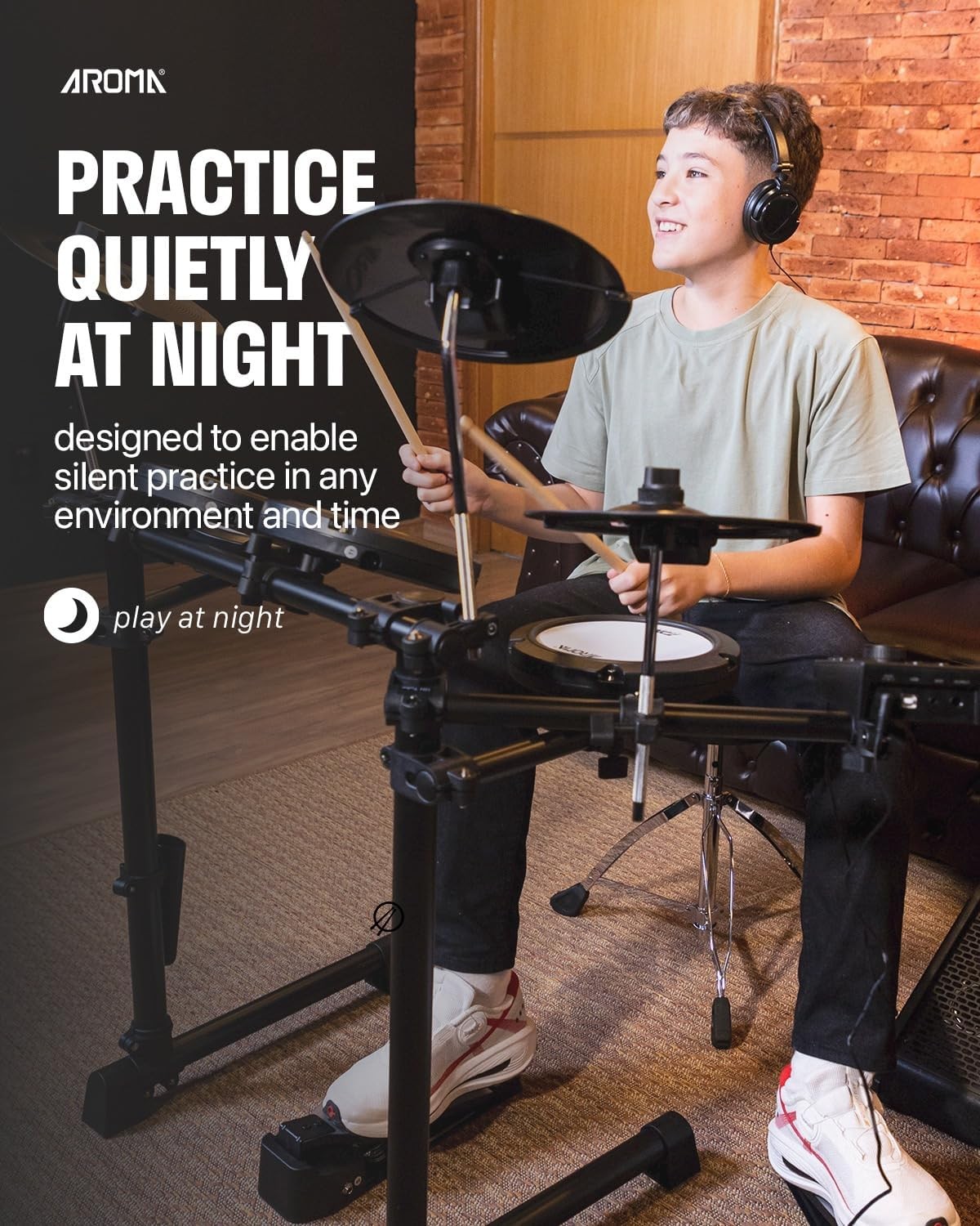 AROMA TDX-18 BATTERIA ELETTRONICA 8 PEZZI CON MODULO SONORO E RACK DI MONTAGGIO