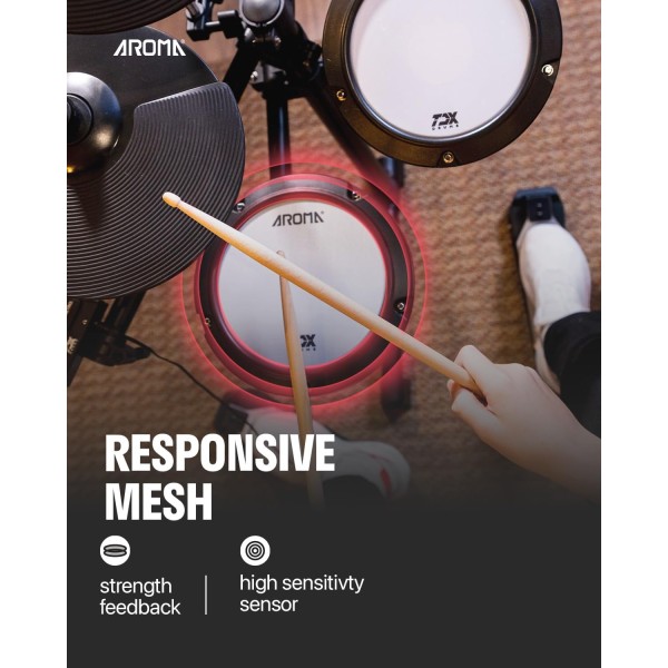 AROMA TDX-18 BATTERIA ELETTRONICA 8 PEZZI CON MODULO SONORO E RACK DI MONTAGGIO
