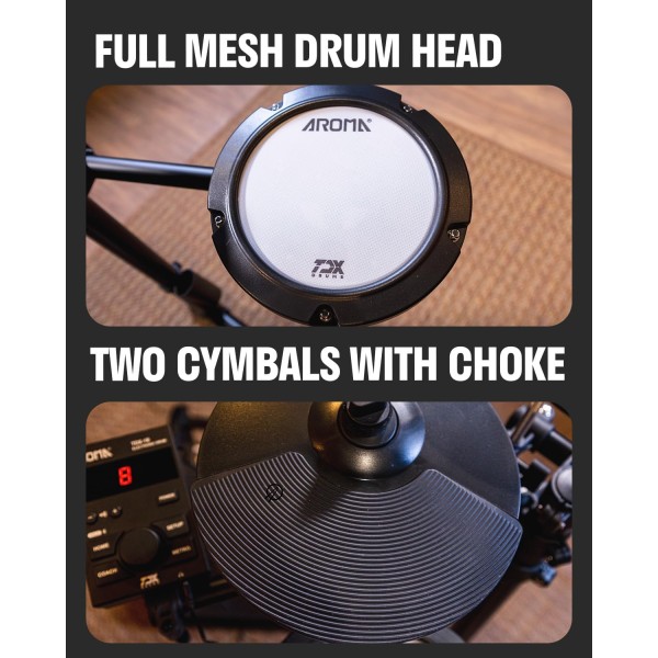 AROMA TDX-18 BATTERIA ELETTRONICA 8 PEZZI CON MODULO SONORO E RACK DI MONTAGGIO