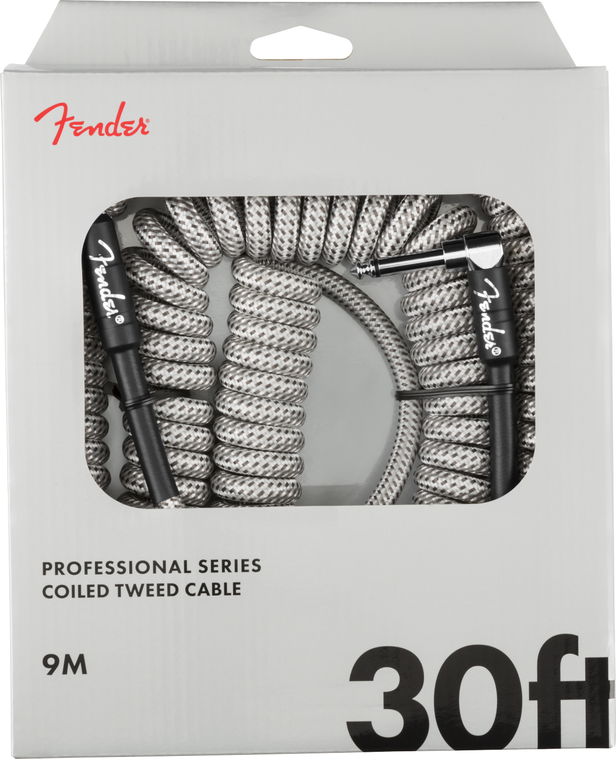 Fender Professional Series Coil Cable, 30', White Tweed
