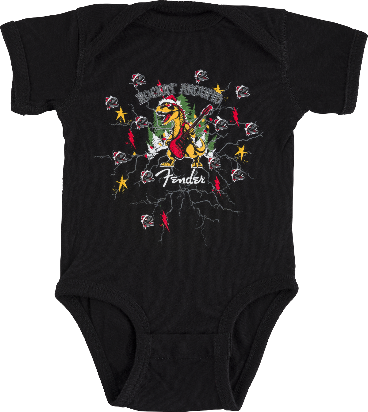 Fender 2025 Christmas Dinosaur Baby Bodysuit, 0-3 Months