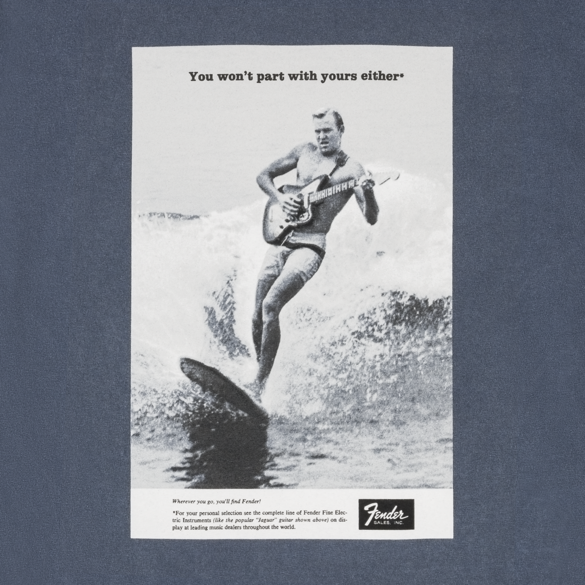 Fender Vintage Ad Surfer Tee, Ocean S