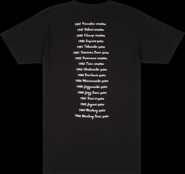 Fender Fender® Logo Date Back Tee, Black, L