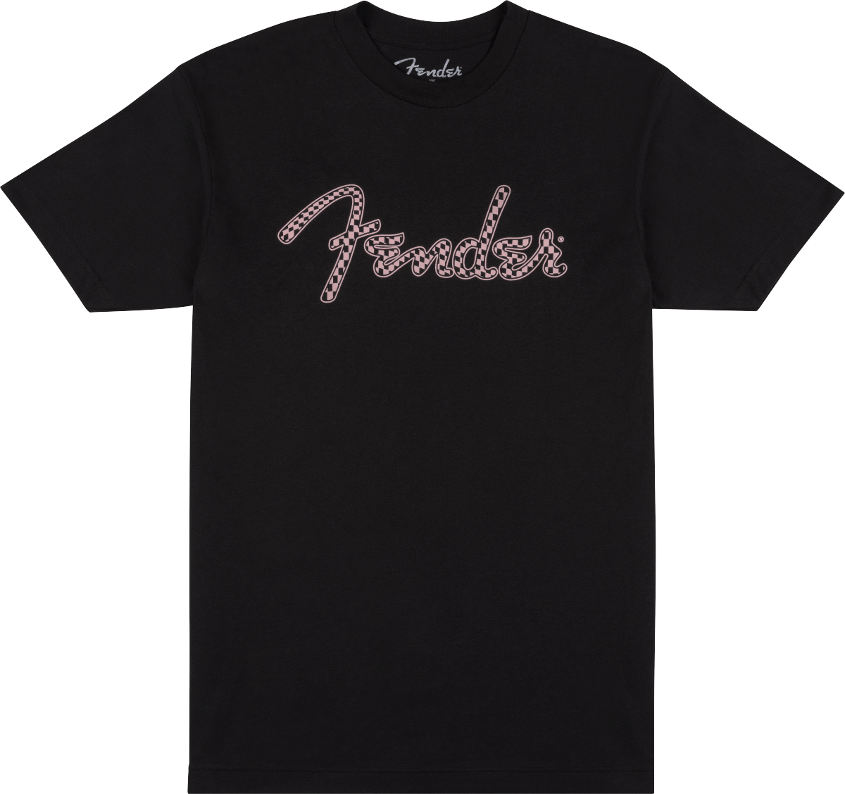 Fender Fender® Spaghetti Logo Wavy Checker Tee, Pink Checker, L